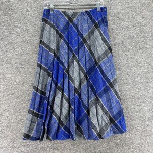 Parsons Place Skirt Women M Medium Blue Geometric Maxi Long  Mid Rise Wool
